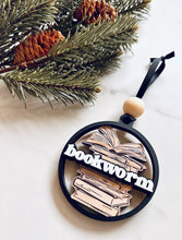 Load image into Gallery viewer, Bookworm Christmas Ornament

